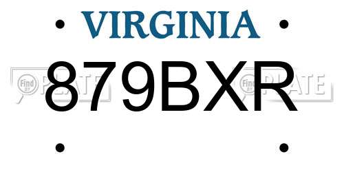 879BXR Virginia License Plate