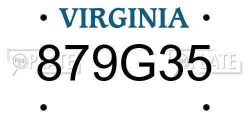 879G35 Virginia License Plate