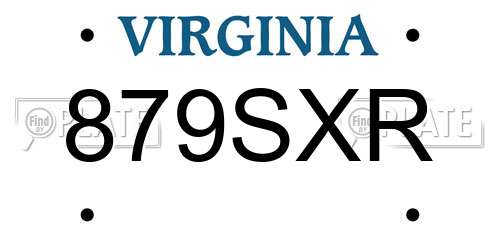 879SXR Virginia License Plate