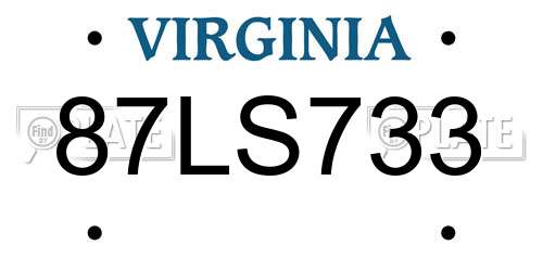 87LS733 Virginia License Plate