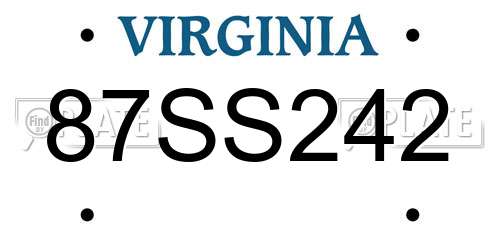 87SS242 Virginia License Plate