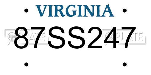 87SS247 Virginia License Plate