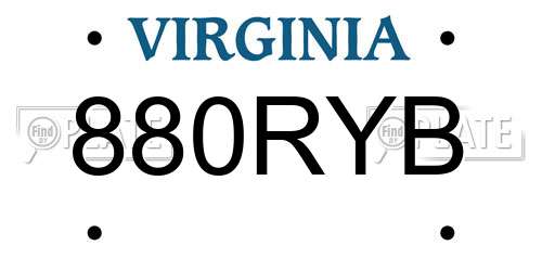 880RYB Virginia License Plate
