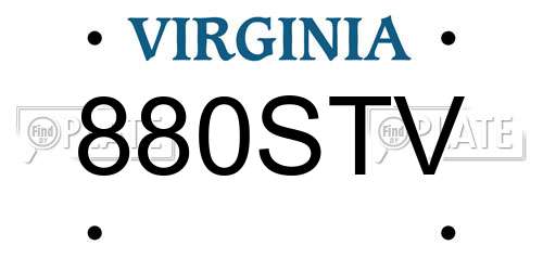 880STV Virginia License Plate
