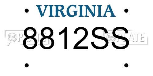 8812SS Virginia License Plate