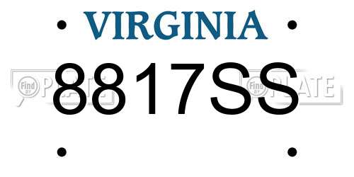 8817SS Virginia License Plate
