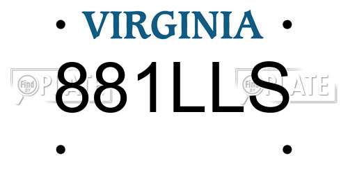 881LLS Virginia License Plate