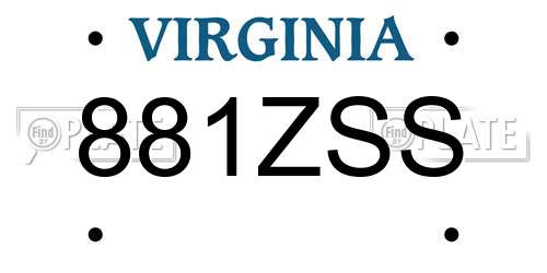 881ZSS Virginia License Plate