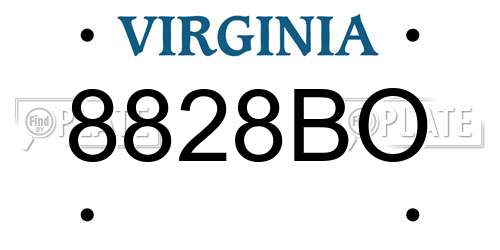 8828BO Virginia License Plate