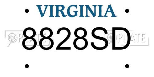 8828SD Virginia License Plate