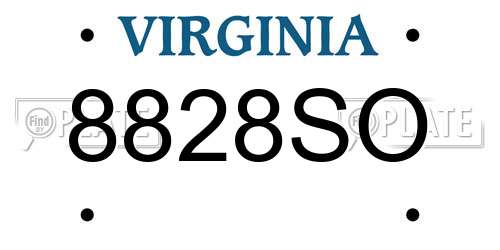 8828SO Virginia License Plate