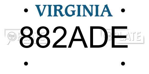882ADE Virginia License Plate