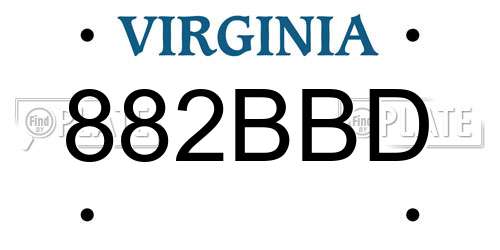 882BBD Virginia License Plate