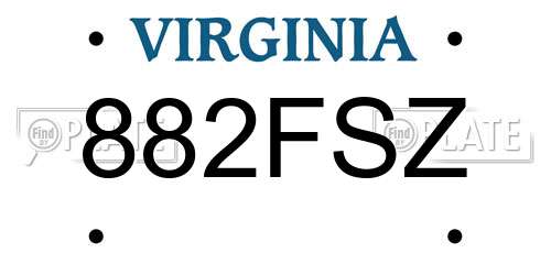 882FSZ Virginia License Plate