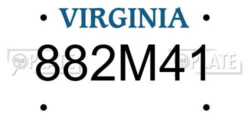 882M41 Virginia License Plate