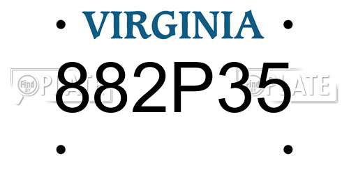 882P35 Virginia License Plate