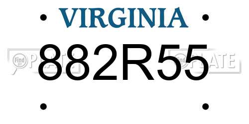 882R55 Virginia License Plate
