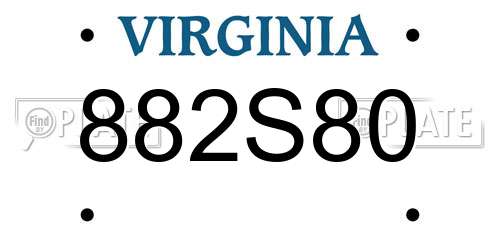 882S80 Virginia License Plate