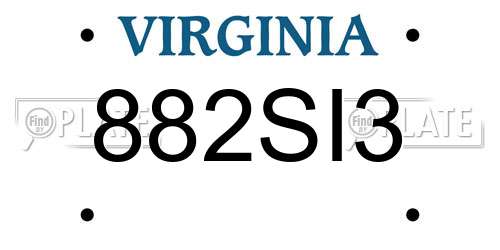 882SI3 Virginia License Plate