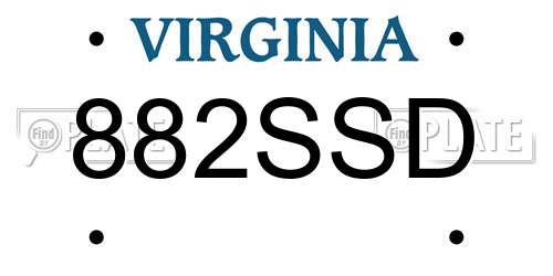 882SSD Virginia License Plate