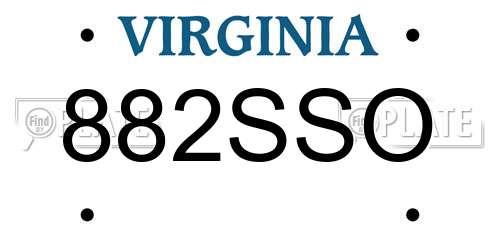 882SSO Virginia License Plate