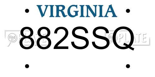 882SSQ Virginia License Plate