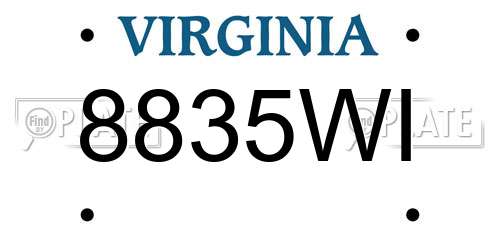 8835WI Virginia License Plate