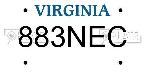 883NEC Virginia License Plate