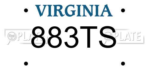 883TS Virginia License Plate