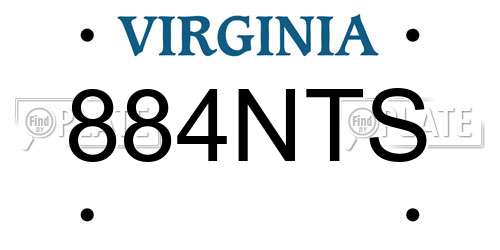 884NTS Virginia License Plate