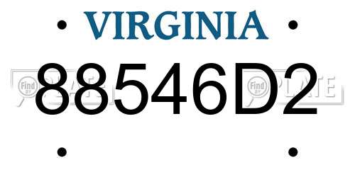 88546D2 Virginia License Plate