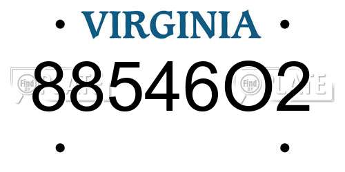 88546O2 Virginia License Plate