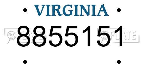 8855151 Virginia License Plate