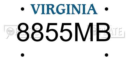 8855MB Virginia License Plate
