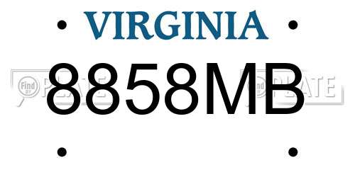 8858MB Virginia License Plate