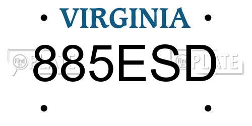 885ESD Virginia License Plate