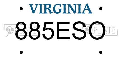 885ESO Virginia License Plate