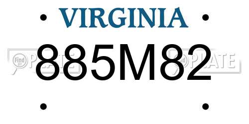 885M82 Virginia License Plate