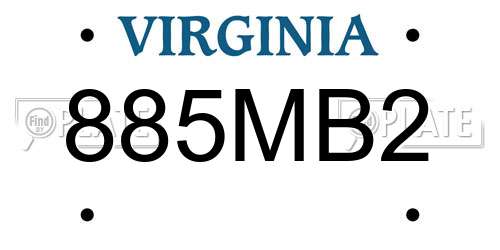 885MB2 Virginia License Plate