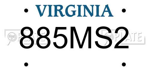 885MS2 Virginia License Plate