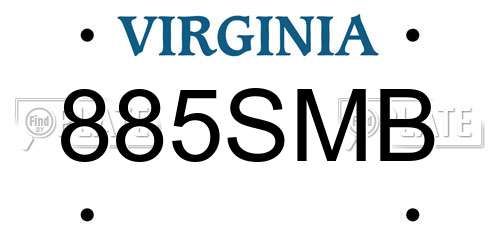 885SMB Virginia License Plate