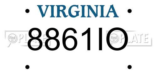 8861IO Virginia License Plate