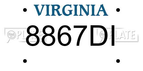 8867DI Virginia License Plate