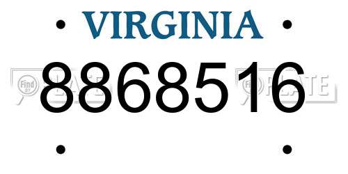 8868516 Virginia License Plate