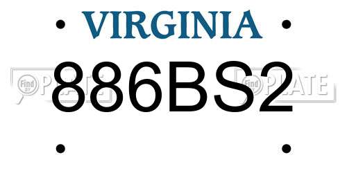 886BS2 Virginia License Plate