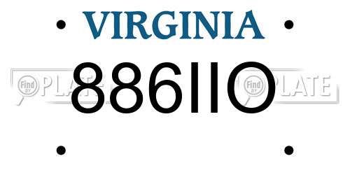 886IIO Virginia License Plate
