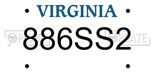 886SS2 Virginia License Plate