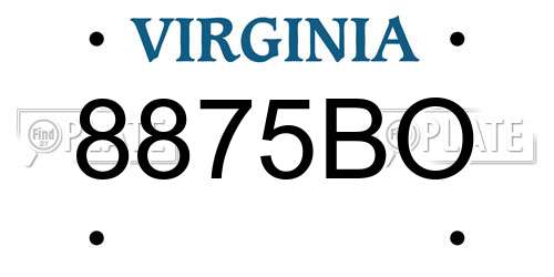 8875BO Virginia License Plate