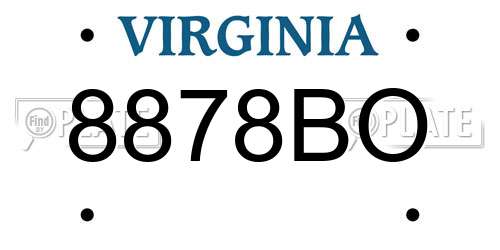 8878BO Virginia License Plate