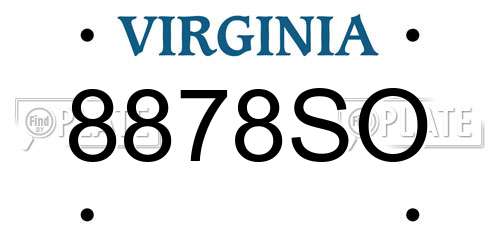 8878SO Virginia License Plate